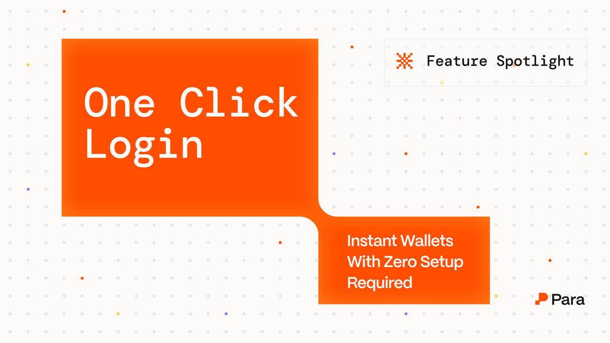 Introducing One Click Login: Instant Wallets, Zero Setup